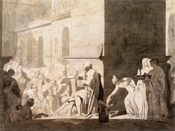  Griego Pintura Art%C3%ADstica - Homero recitando sus versos a los griegos Neoclasicismo Jacques Louis David